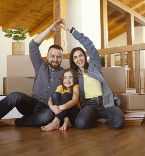 family in new Apartment